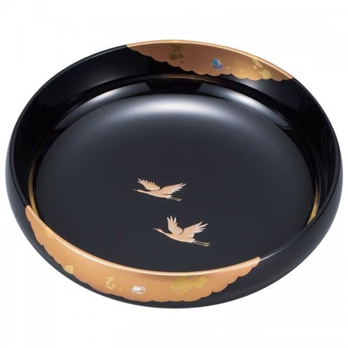 山中漆器　8.0盛鉢　光輝　黒