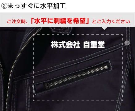②まっすぐに水平加工