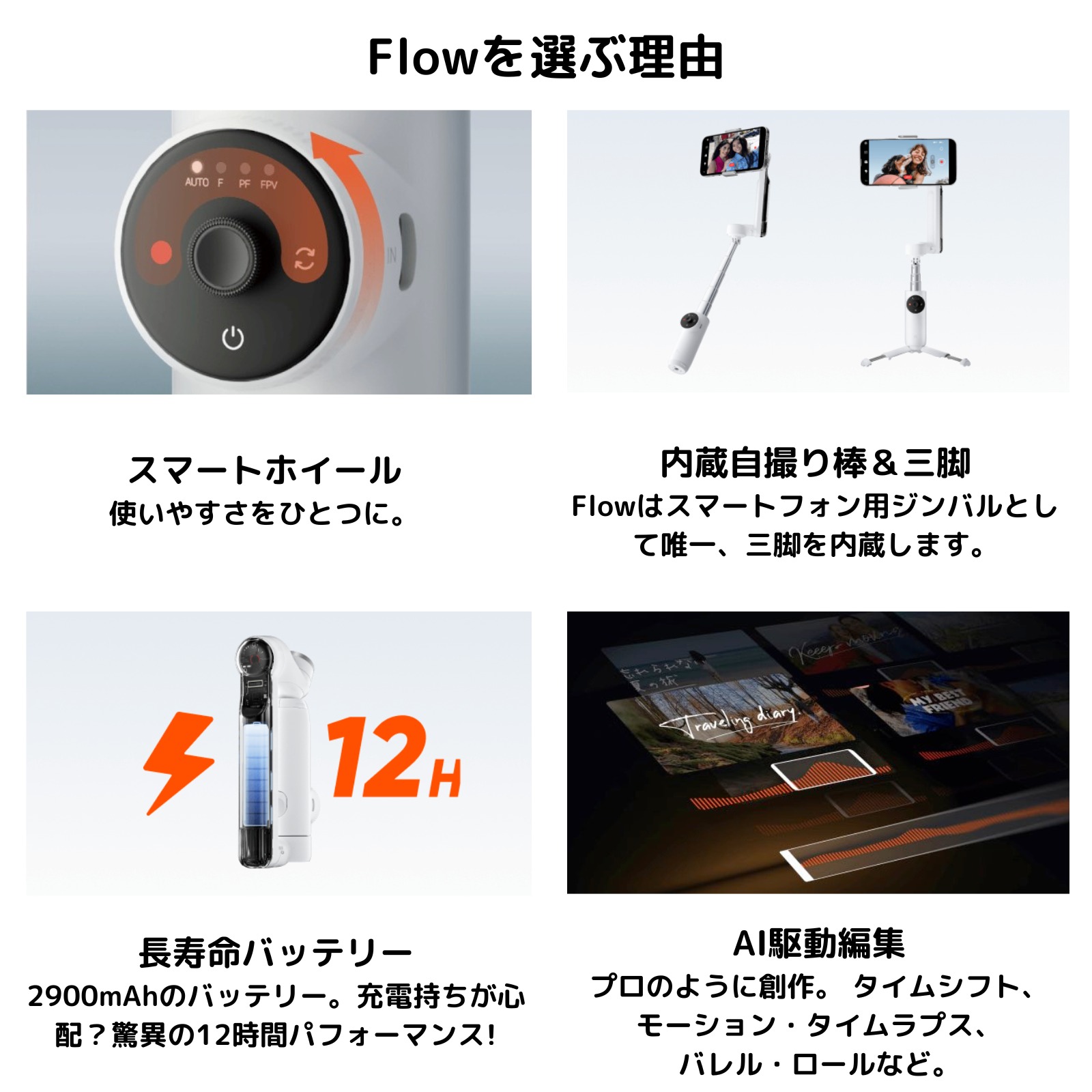 Insta360 Flow クリエーターキット ストーン グレイ 正規代理店