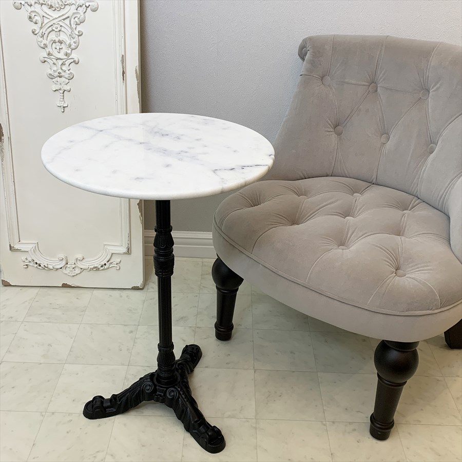 イタリア製・大理石サイドテーブル 大理石柄 サイドテーブル ナイトテーブル コーヒーテーブル 丸