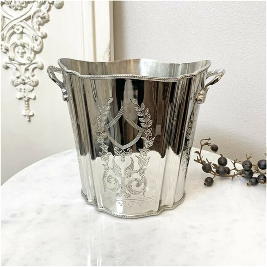 新品クラシック ワインクーラー シルバー 真鍮 レトロ 花器BRASS インテリア雑貨 ヴィヴィアン【ジェニファーテイラー正規輸入元