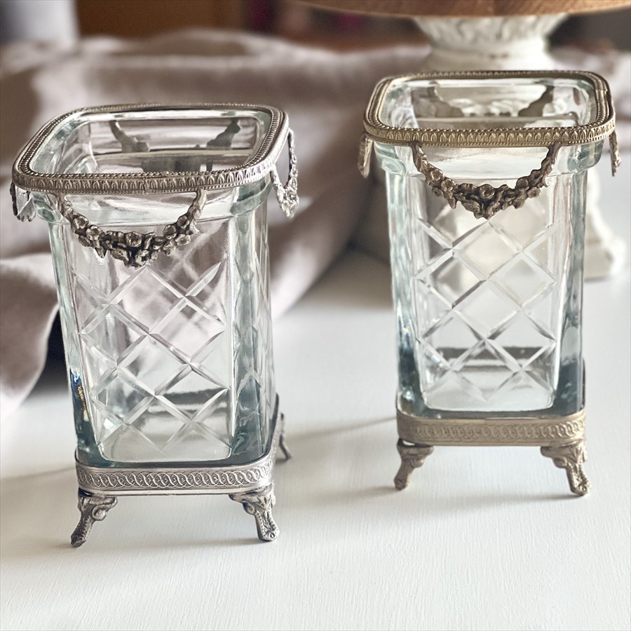 小物入れ ガラス 真鍮 ゴールド アンティーク クラシック 87154GS-GD 小物入れ ガラス 真鍮 ゴールド アンティーク クラシック 87154GS-GD