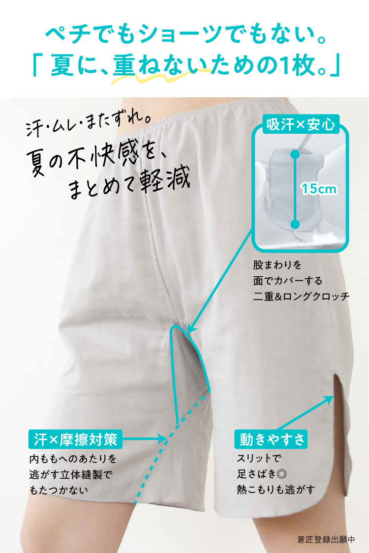 ペチコートたもつページ 透けにくいキュロットペチコート1分丈: 下着