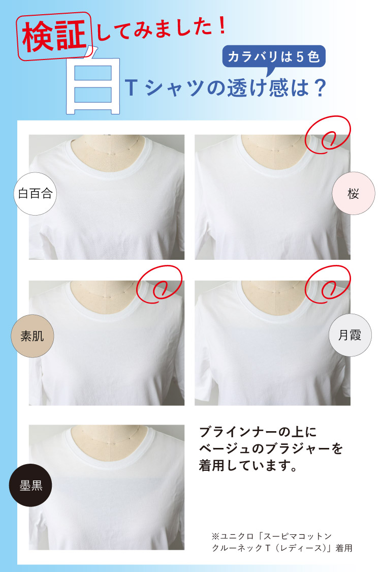 白シャツの透け感は？