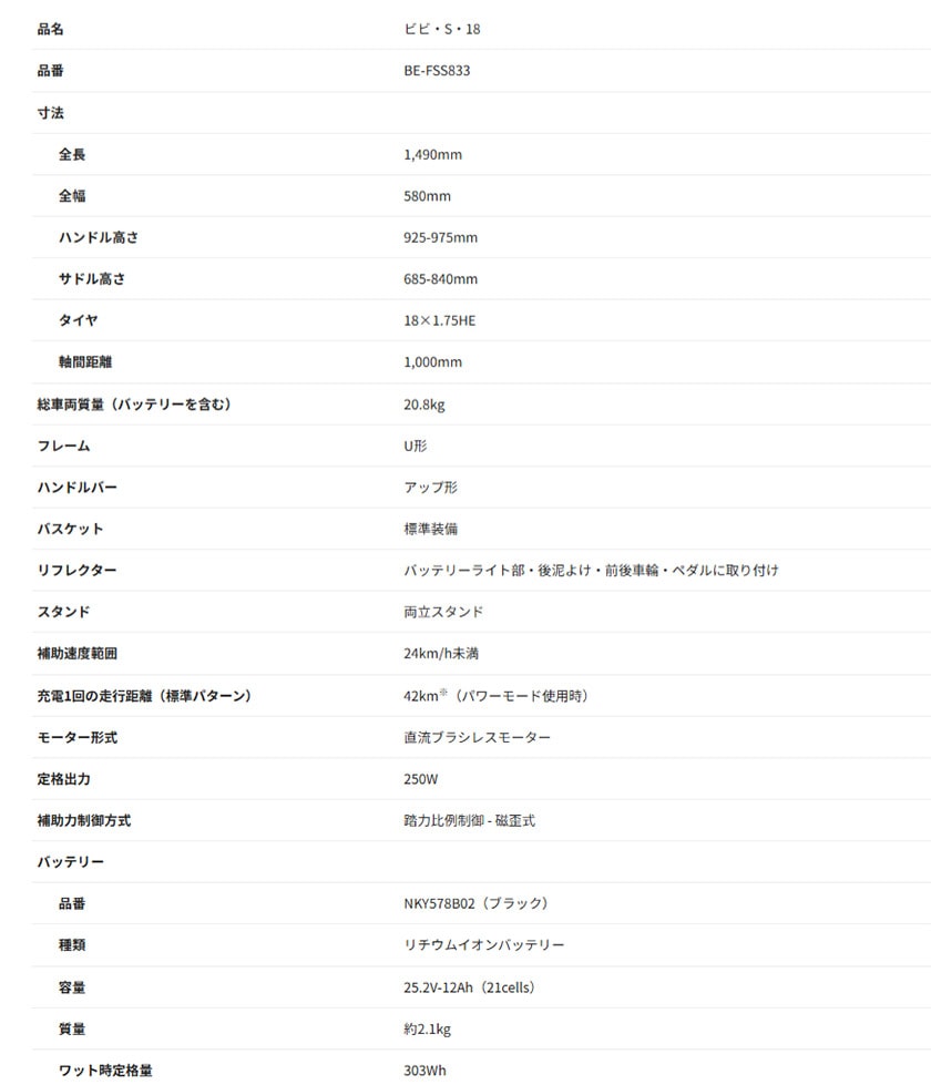 仕様一覧