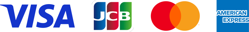 ご利用可能なクレジットカードブランドのアイコン画像（VISA、JCB、master、AMEX）