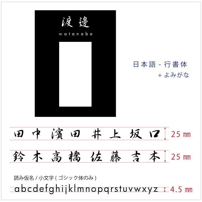 日本語-行書体-よみがな