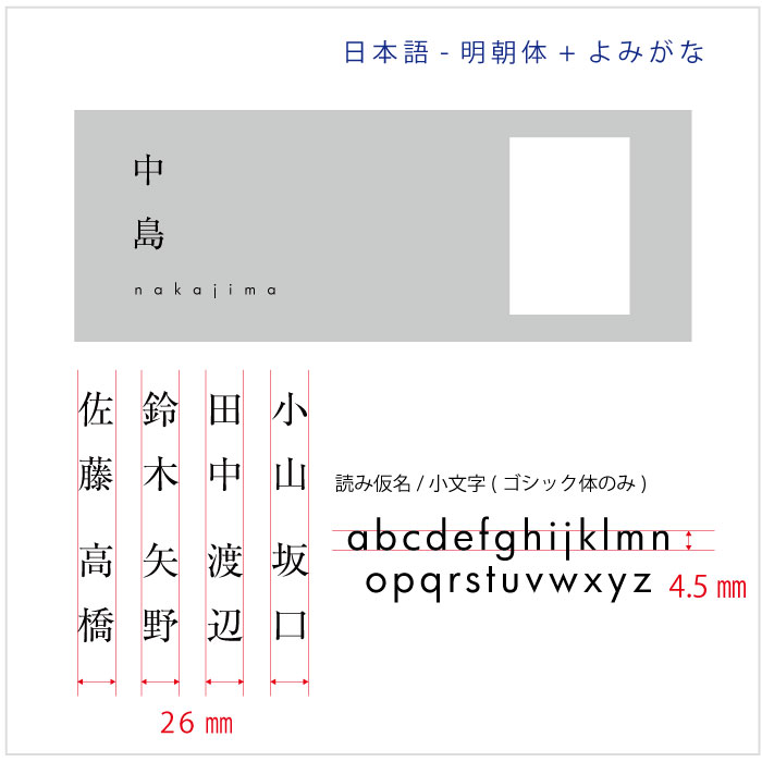 書体：よみがなあり