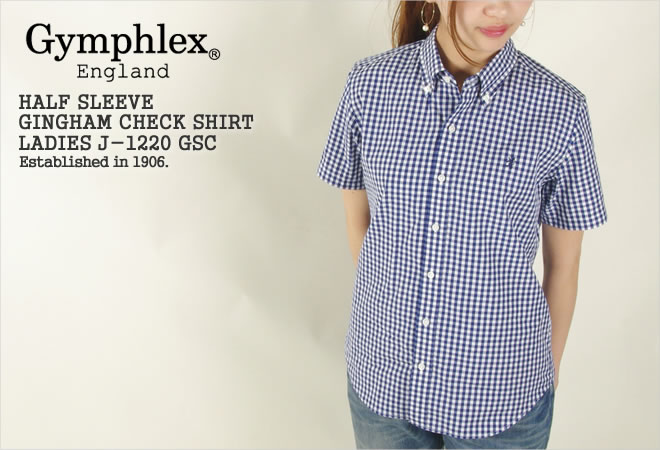 ジムフレックス Gymphlex ギンガムチェック ボタンダウン半袖シャツ Gingham Check Shirts J 1243gsc レディース A 通販可能 広島市正規取扱店 J S Company