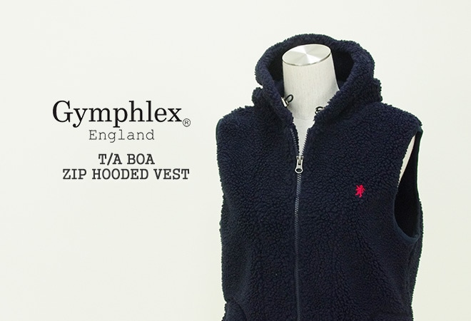 aw ジムフレックス Gymphlex ボアジップアップフード付きベスト T A Boa Zip Up Hooded Vest J 0855pl メンズ A 通販可能 広島市正規取扱店 J S Company