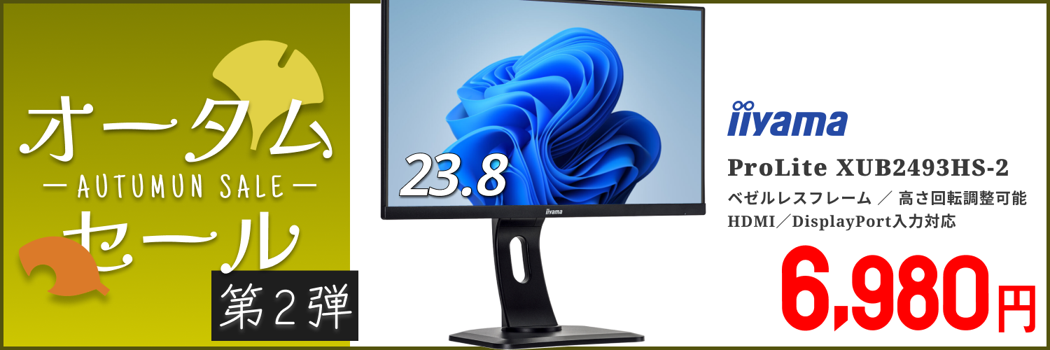 【23インチ液晶】【IPSパネル】【画面回転可能】【上下調節可能】【フルHD液晶】【中古】iiyama ProLite XUB2493HS-B2 (180631)