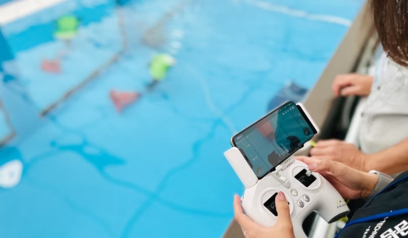 水中ドローンスクール埼玉校の講習の様子