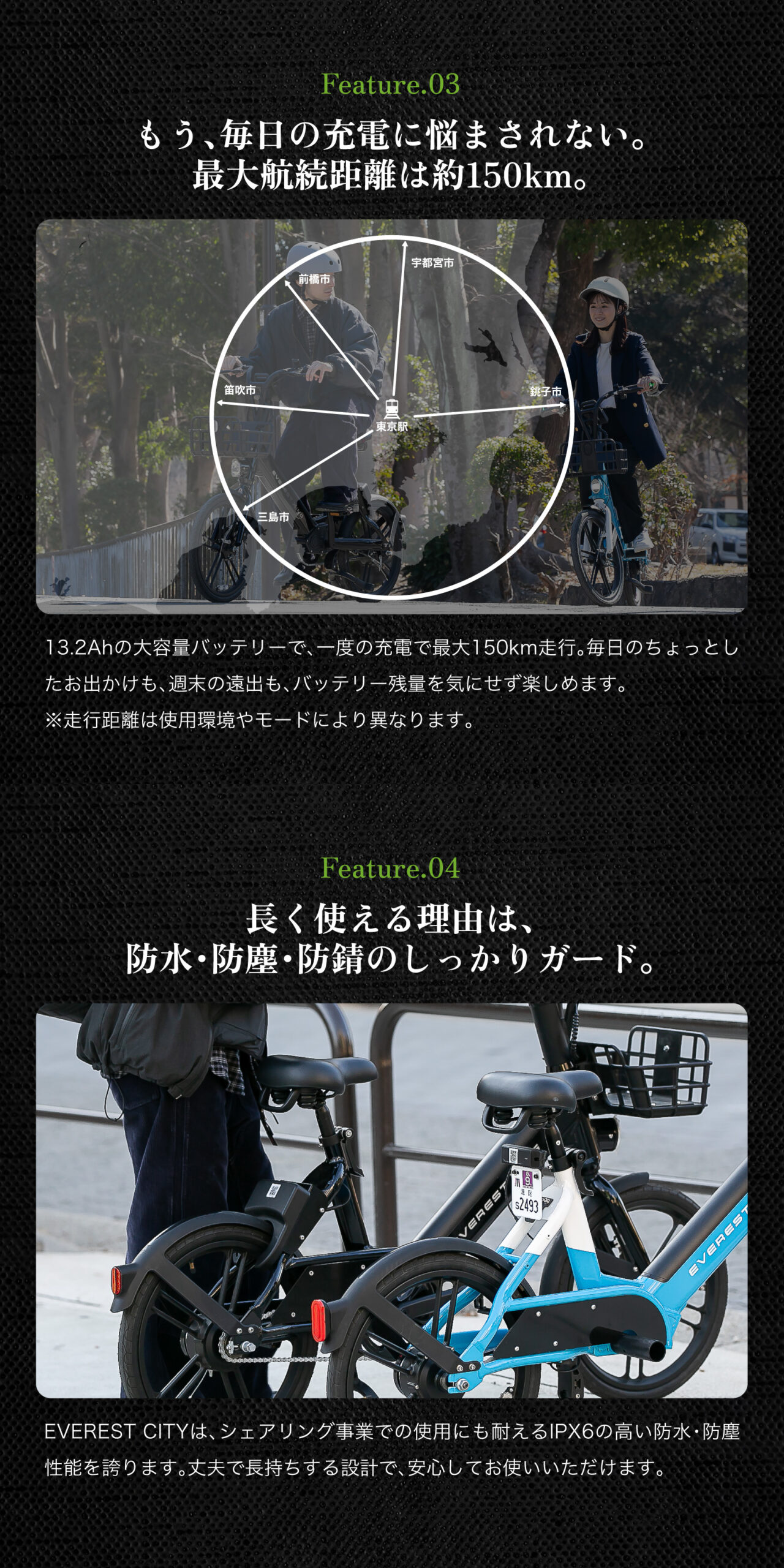 最大航続距離は150km