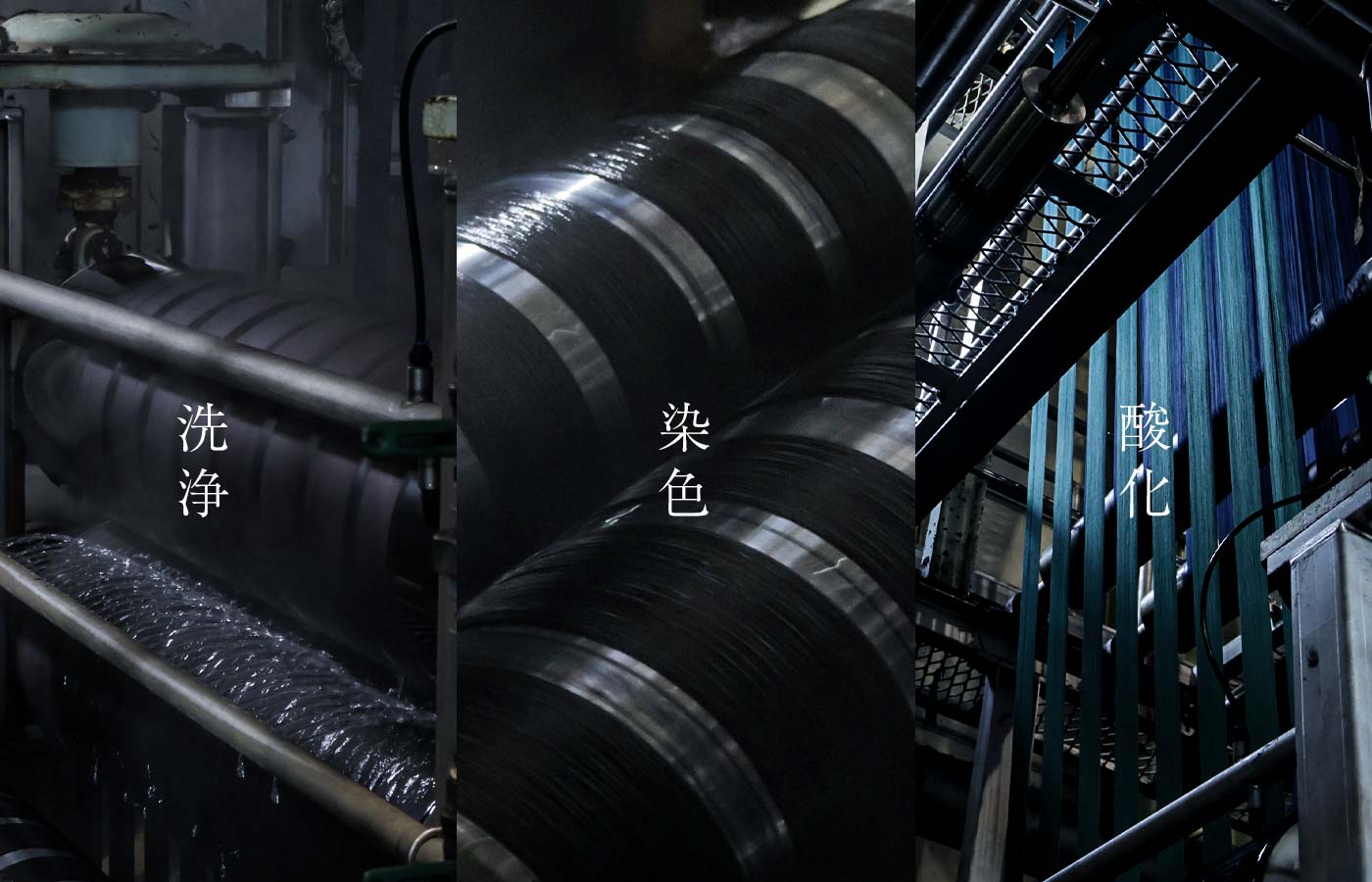洗浄・染色・酸化の工程
