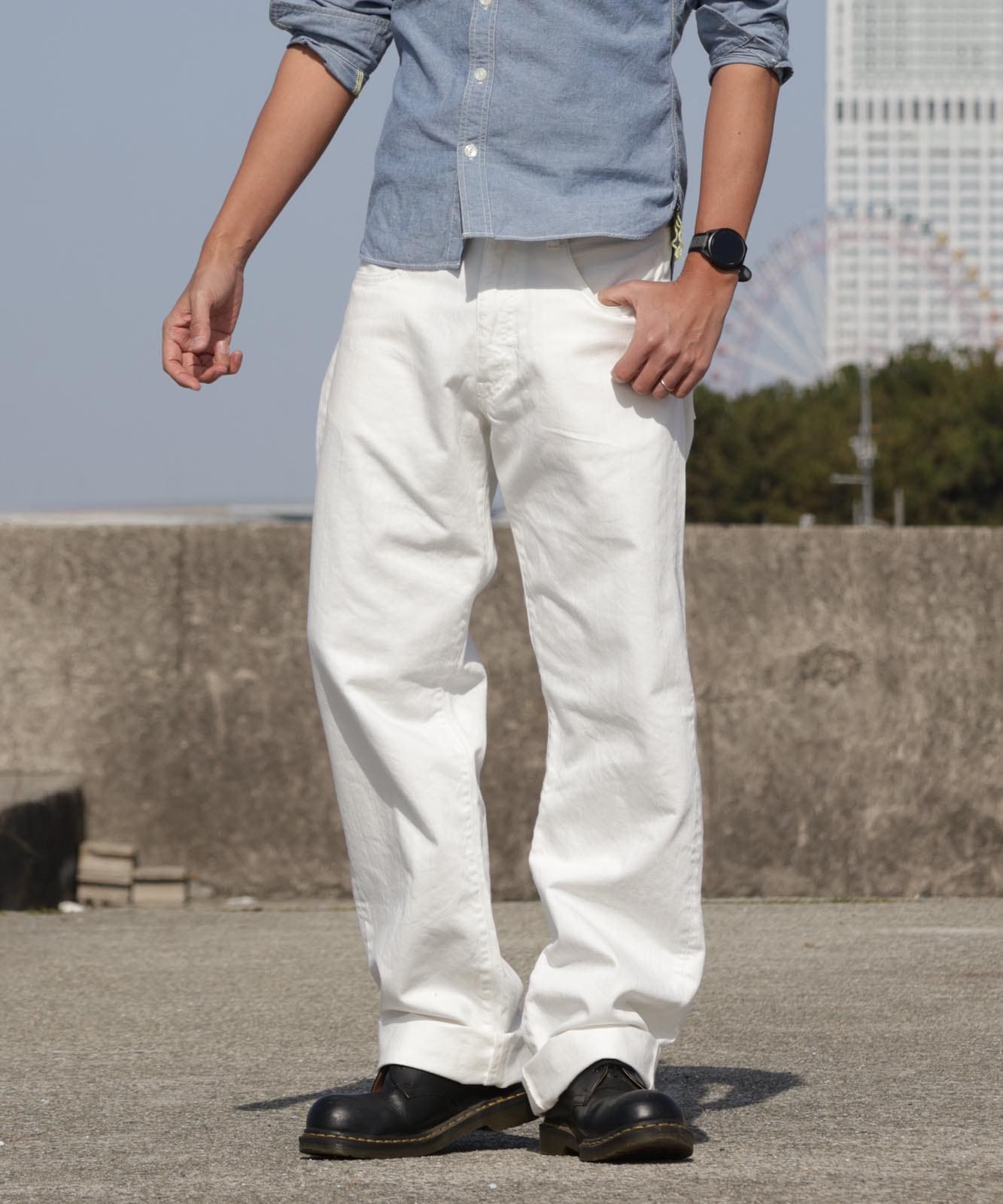 9oz Zimbabwe White Denim Wide 9oz ジンバブエ ホワイトデニム ワイド