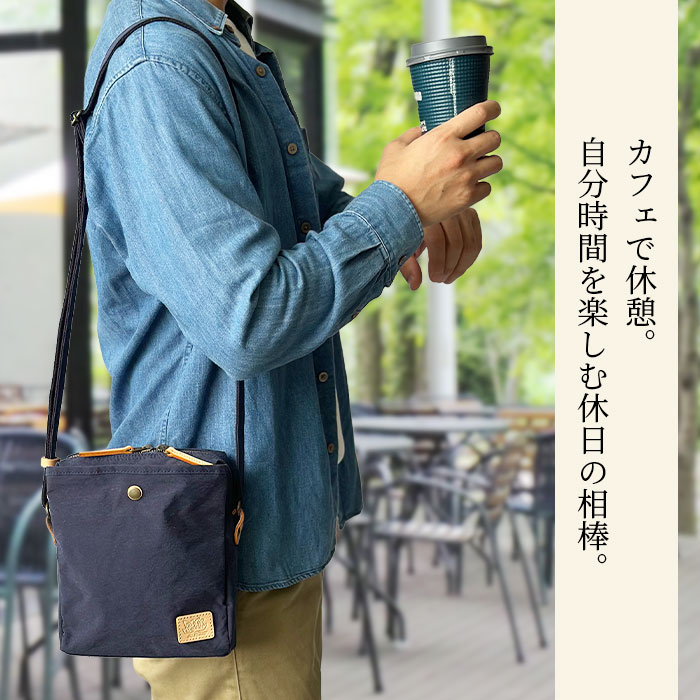 KONBU® ミニショルダーバッグ 撥水 軽量 縦型 斜めがけ 男女兼用