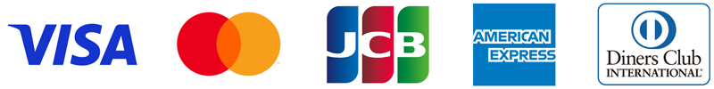 VISA・MasterCard・JCB・AMERICAN EXPRESS・Diners Club