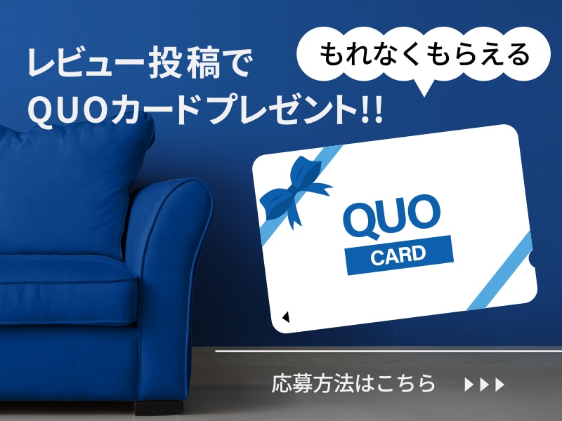レビュー投稿でQUOカードプレゼント