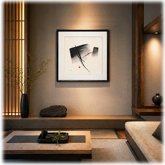 絵画 ジェニファーパランテイ ・静奏1 和モダン 墨 現代和風 版画