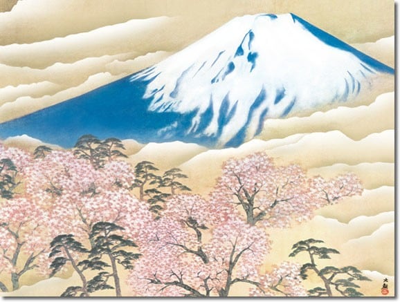 掛け軸 掛軸 横山大観（よこやまたいかん）・富士と桜図（ふじとさくら