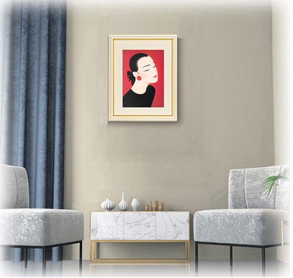 絵画 インテリア 鶴田一郎・パッションレッド 美人画 アート