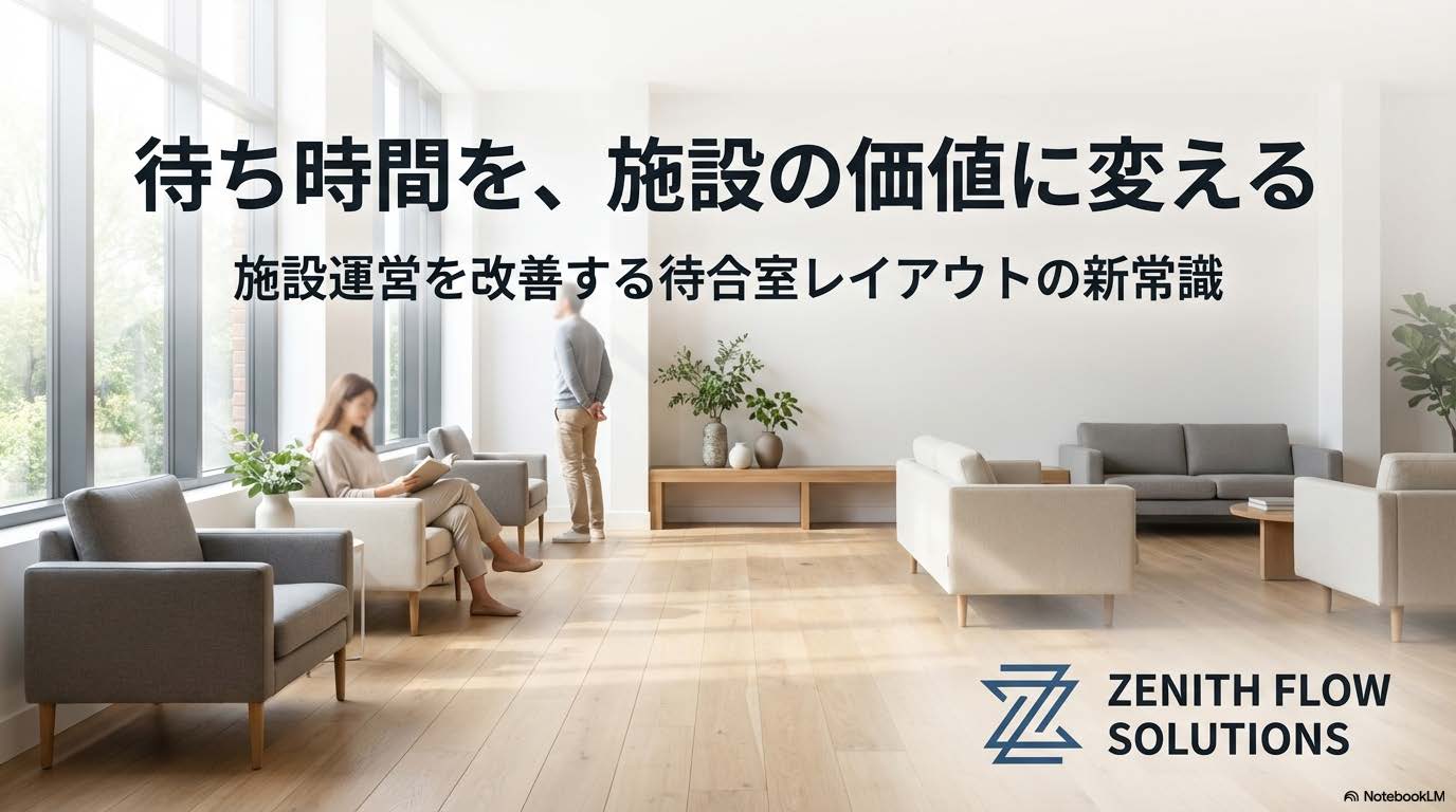 待合スペースでの待ち時間ストレスイメージ図