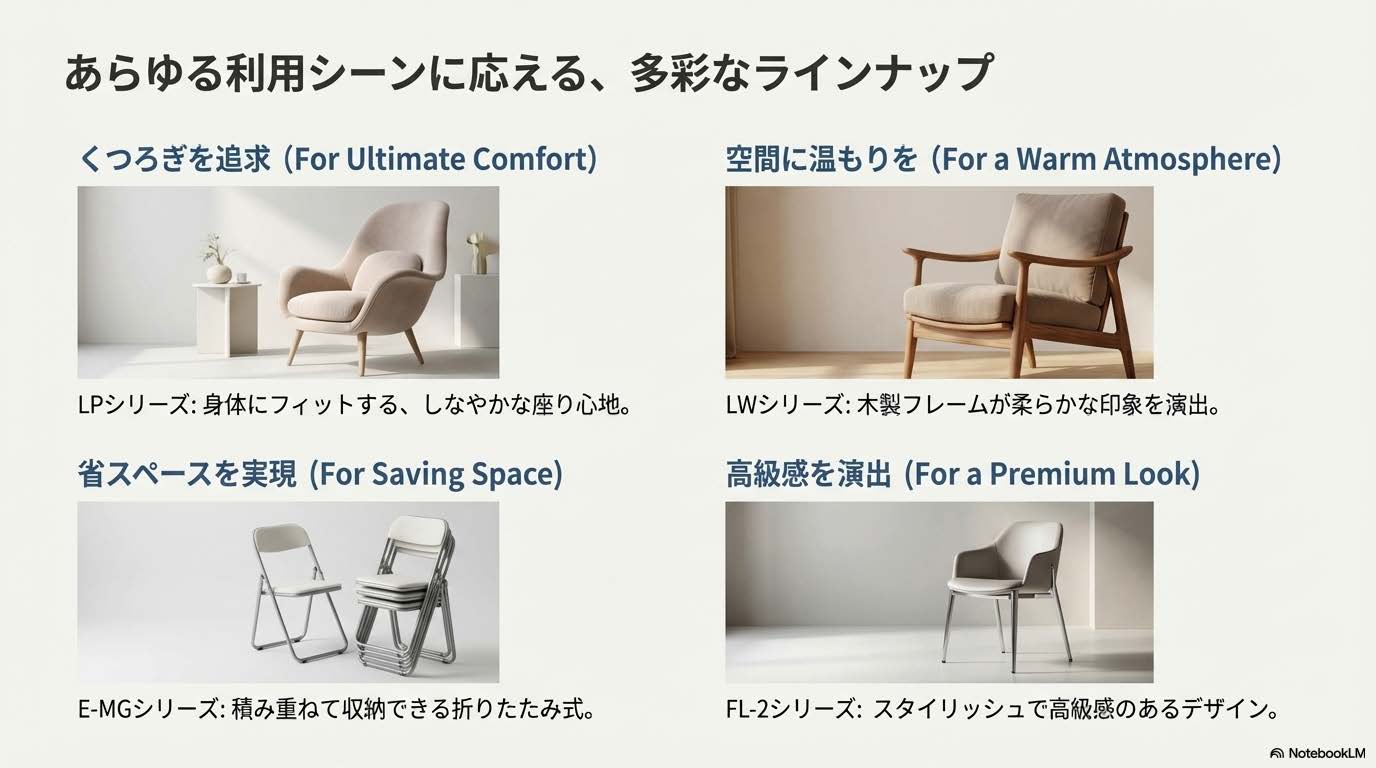 ロビーチェアの選び方のポイント図