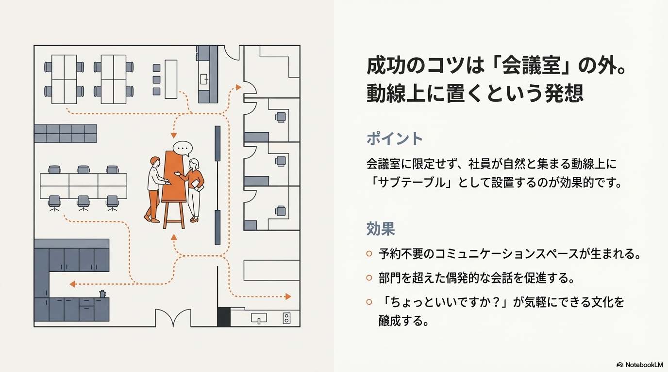 スムーズな運用開始のための立ち会議Q&A 適切な時間椅子の有無キャスター付きテーブルの安全性解説バナー
