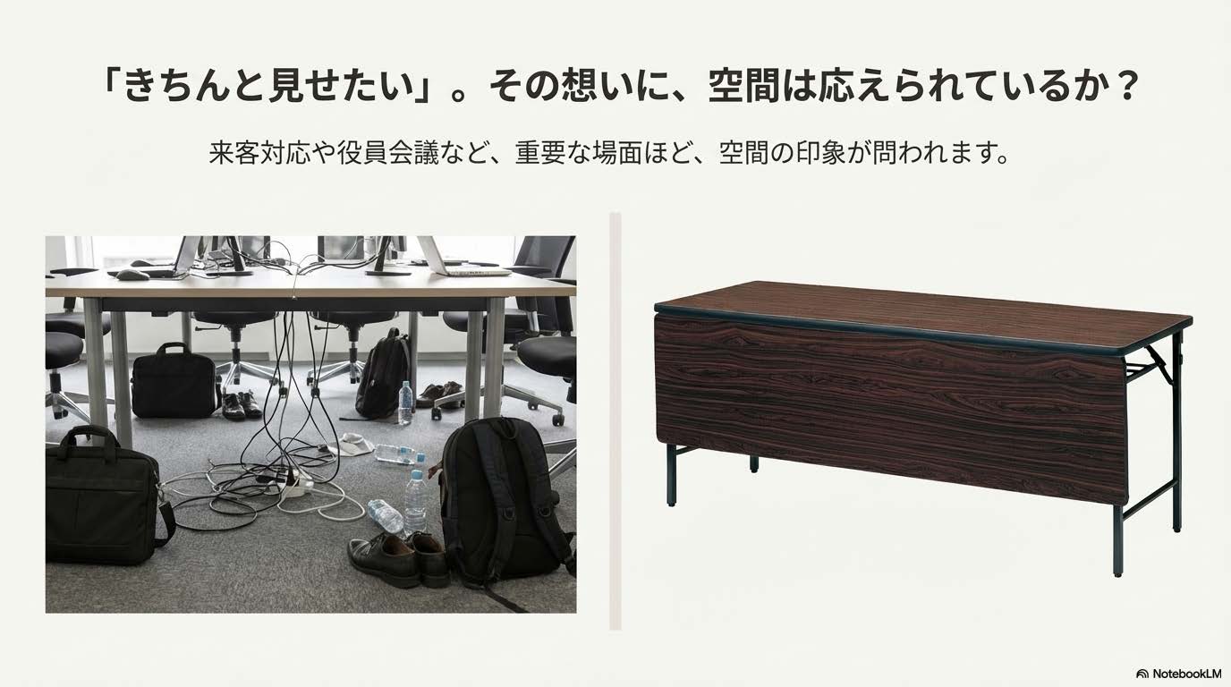 TWSシリーズ 折りたたみ会議テーブルの強度構造 耐久性に優れたフレーム