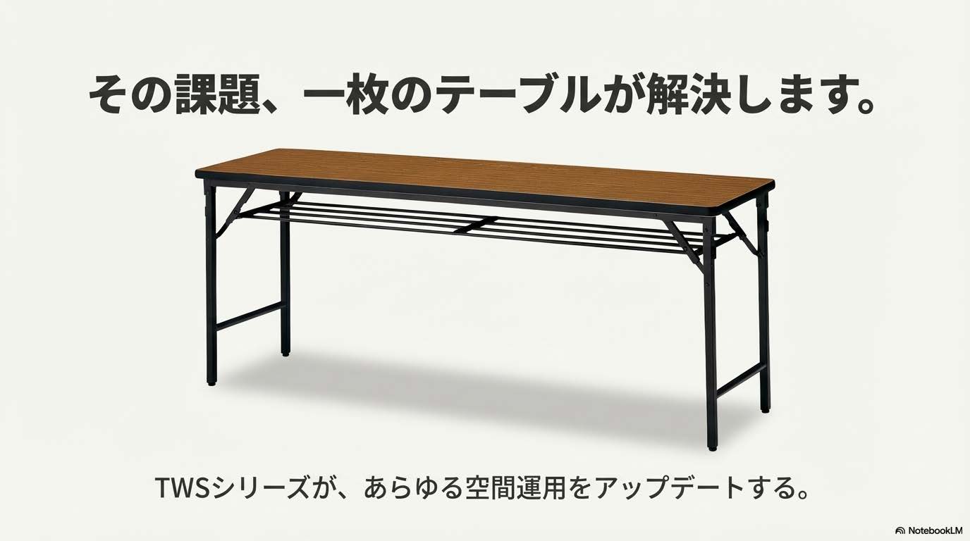 パネル付き折りたたみ会議テーブル TWSシリーズ 足元を隠して見た目を整える長机