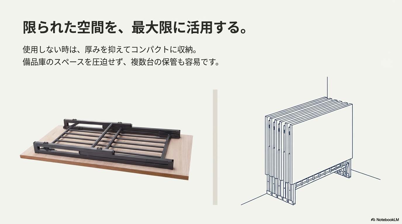 足元の配線や荷物を隠して会議室をすっきり見せるパネル付き会議テーブル