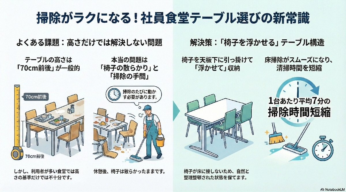 社員食堂テーブルのイメージ