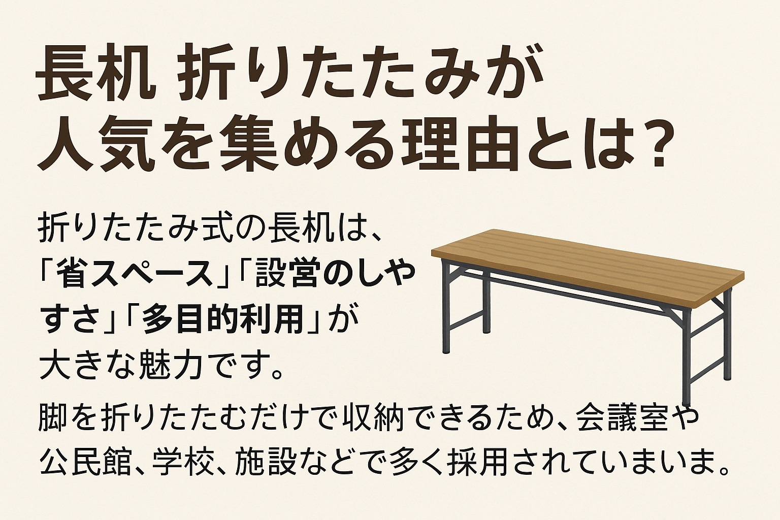 長机 折りたたみが人気を集める理由とは？（省スペース・設営しやすい・多目的利用）