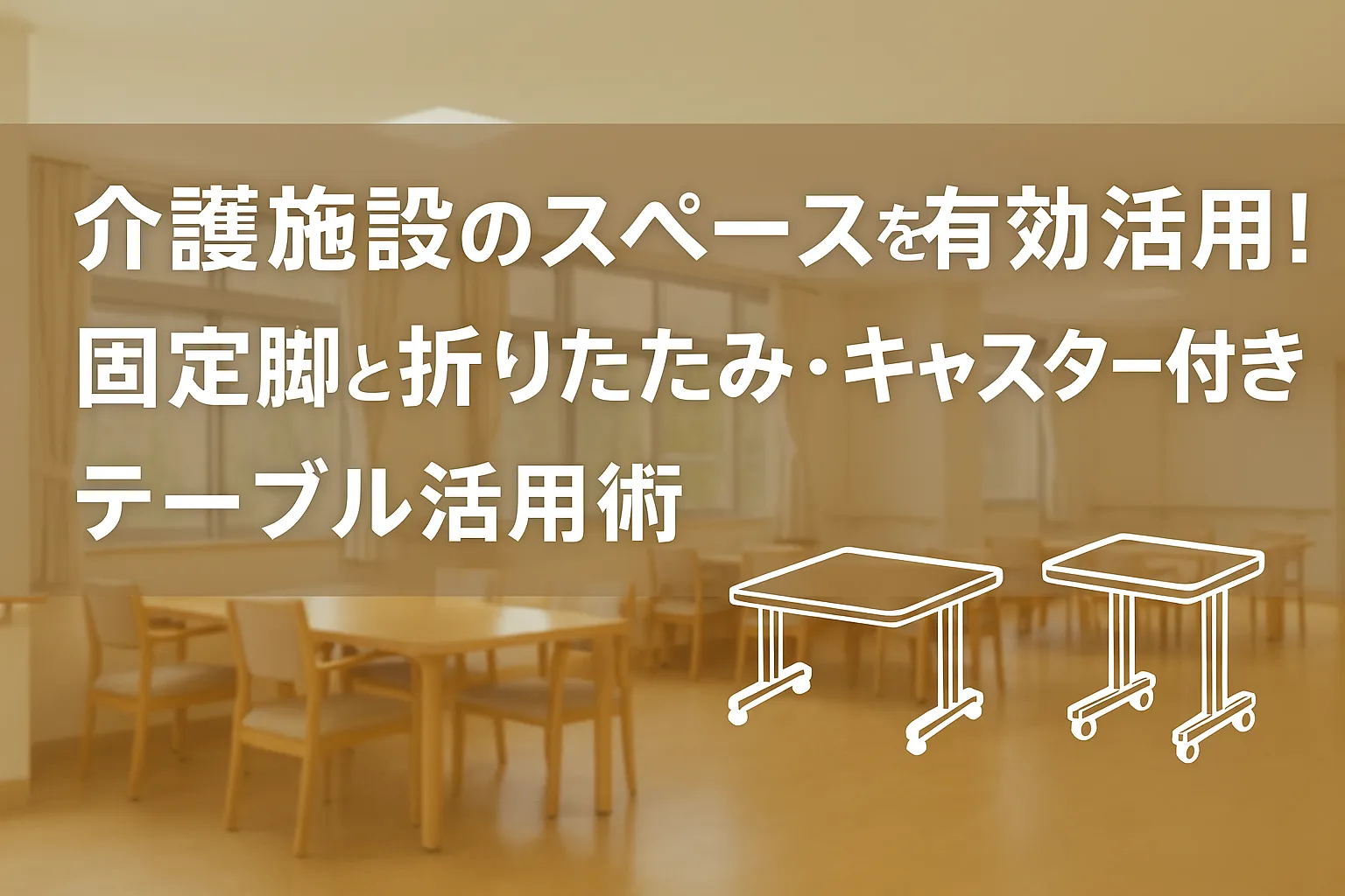 介護テーブルの固定脚と折りたたみ・キャスター付きの介護施設運営のブログ記事