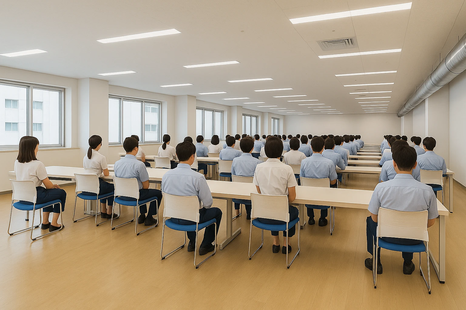 社員食堂テーブル E-HGSシリーズ 100人 レイアウト