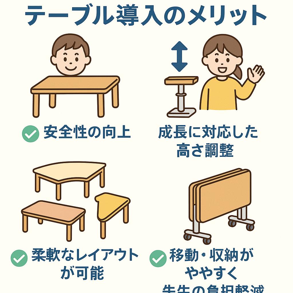 保育園・幼稚園におけるテーブル導入のメリット
