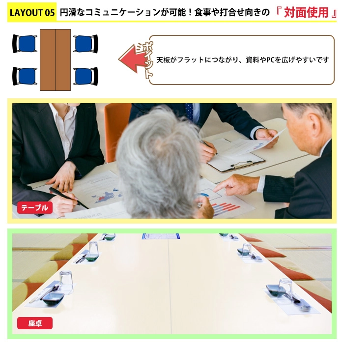 長机 折りたたみ 座卓兼用 軽量 会議用テーブル E-AZK-1560S 幅1500x