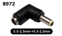 8972(100個) DCジャック 変換コネクタ（5.5-2.5mm→5.5-2.5mm) L型 [E 