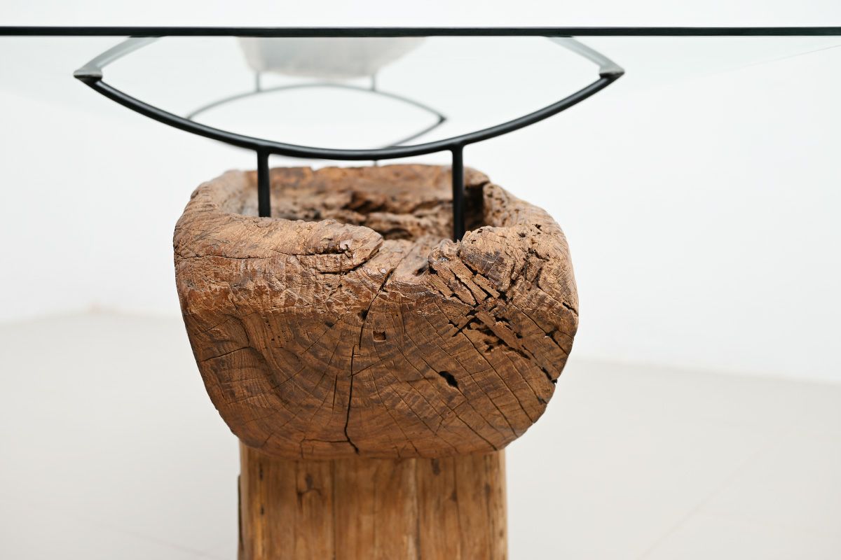 古木ガラスダイニングテーブル(W180)