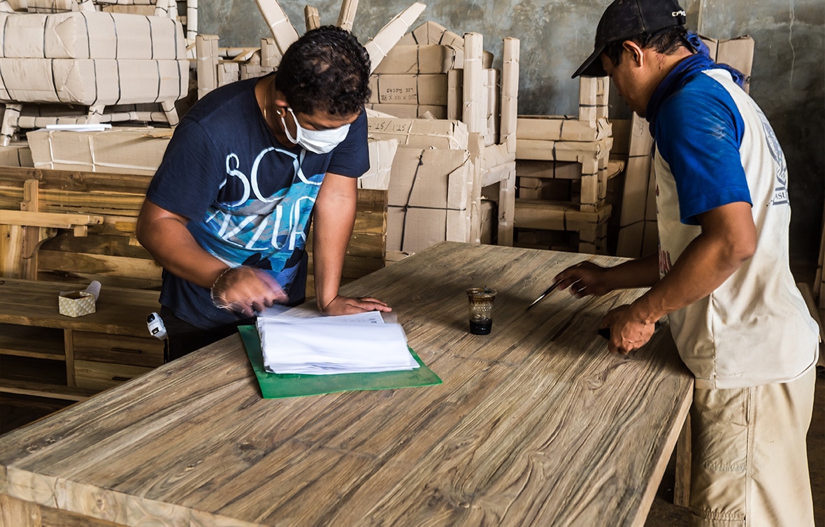 CHISTA/オールドチーク ダイニングテーブル (4本脚) (W180)