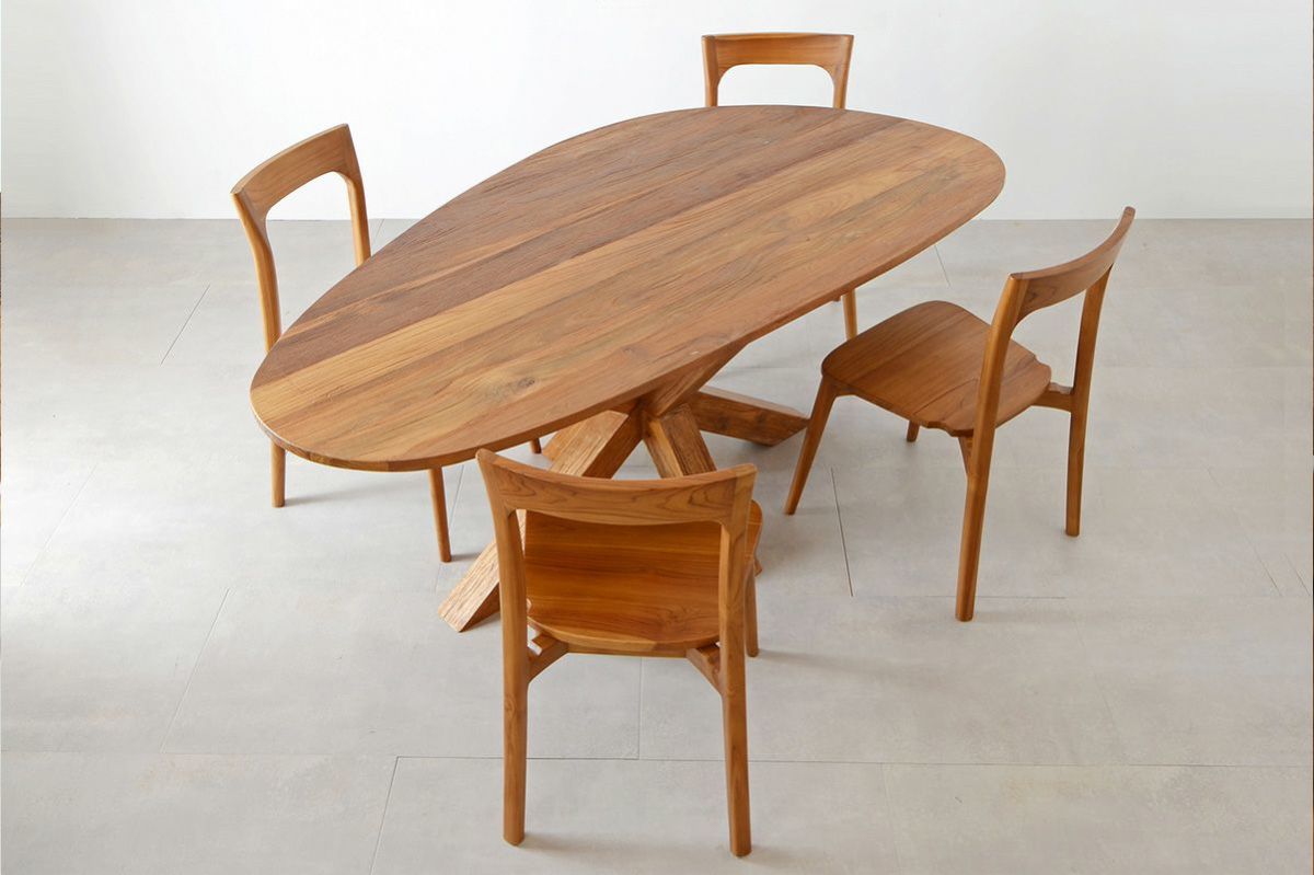 CHISTA/クロスレッグ オーバル ダイニングテーブル (W180)