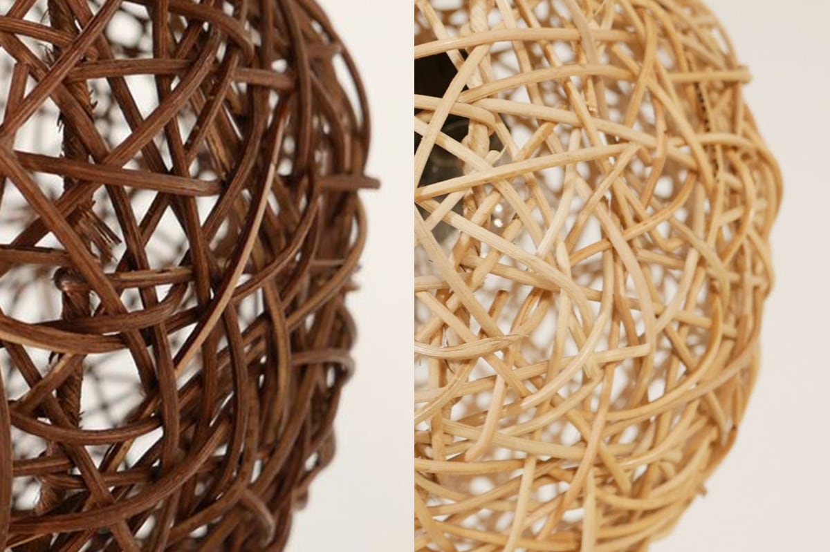 ラタン ボールランプ