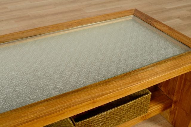 UKKO/ガラストップ テーブル (ナチュラル)