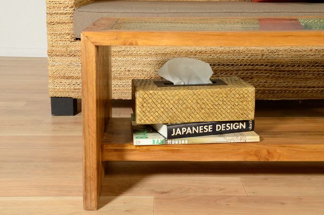 UKKO/ガラストップ テーブル (ナチュラル)