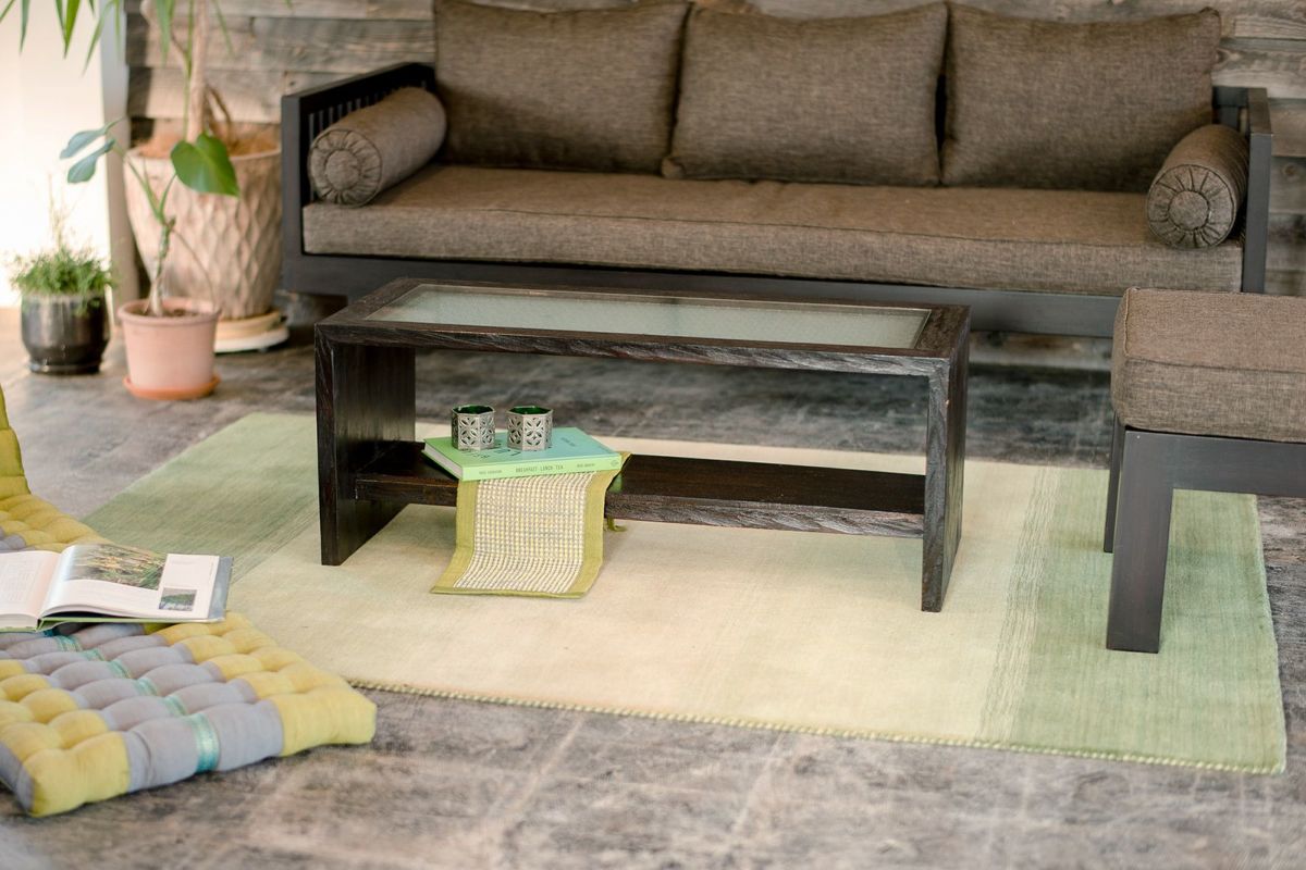 UKKO/ガラストップ テーブル (ナチュラル)