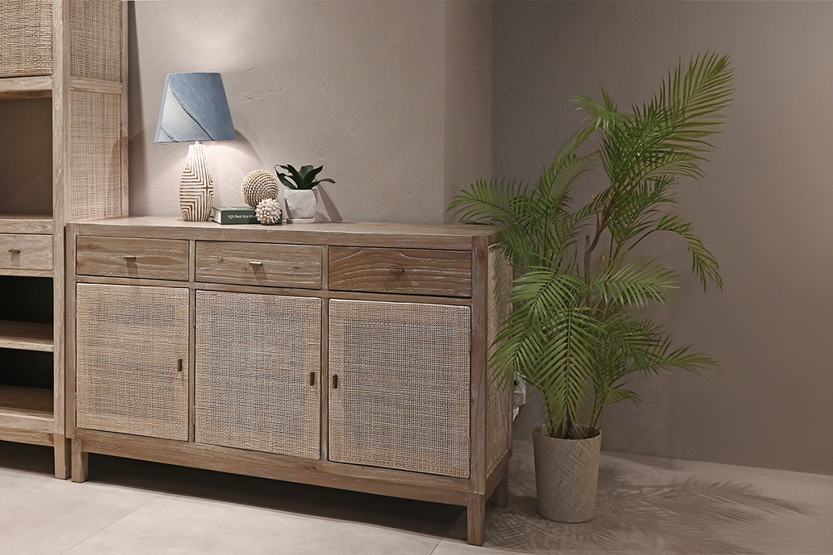 LaMer/ラタンキャビネット(W140)セット