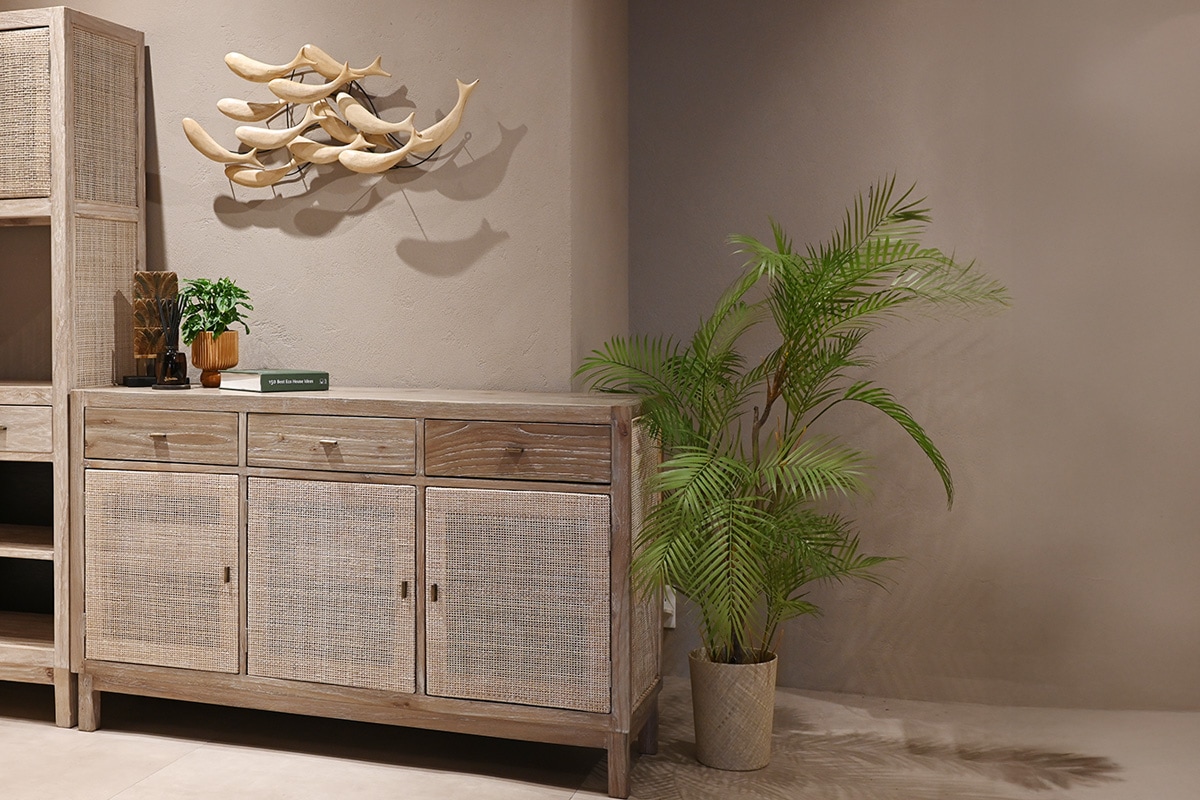 LaMer/ラタンキャビネット(W140)セット