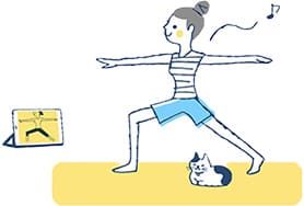 ヨガをする女性のイラスト
