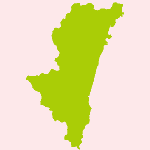 宮崎県の地図のイラスト