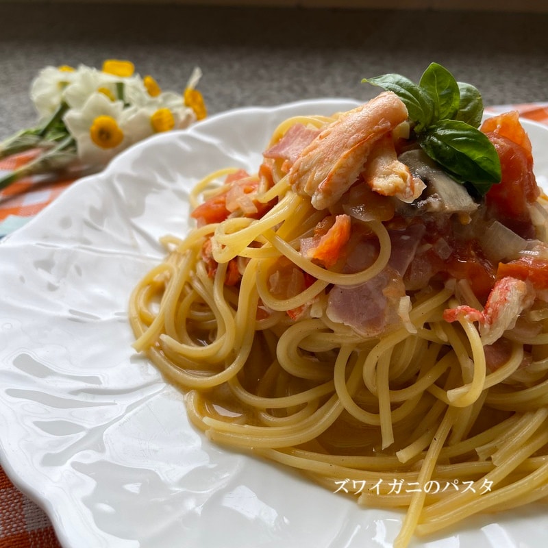 ズワイガニのパスタ